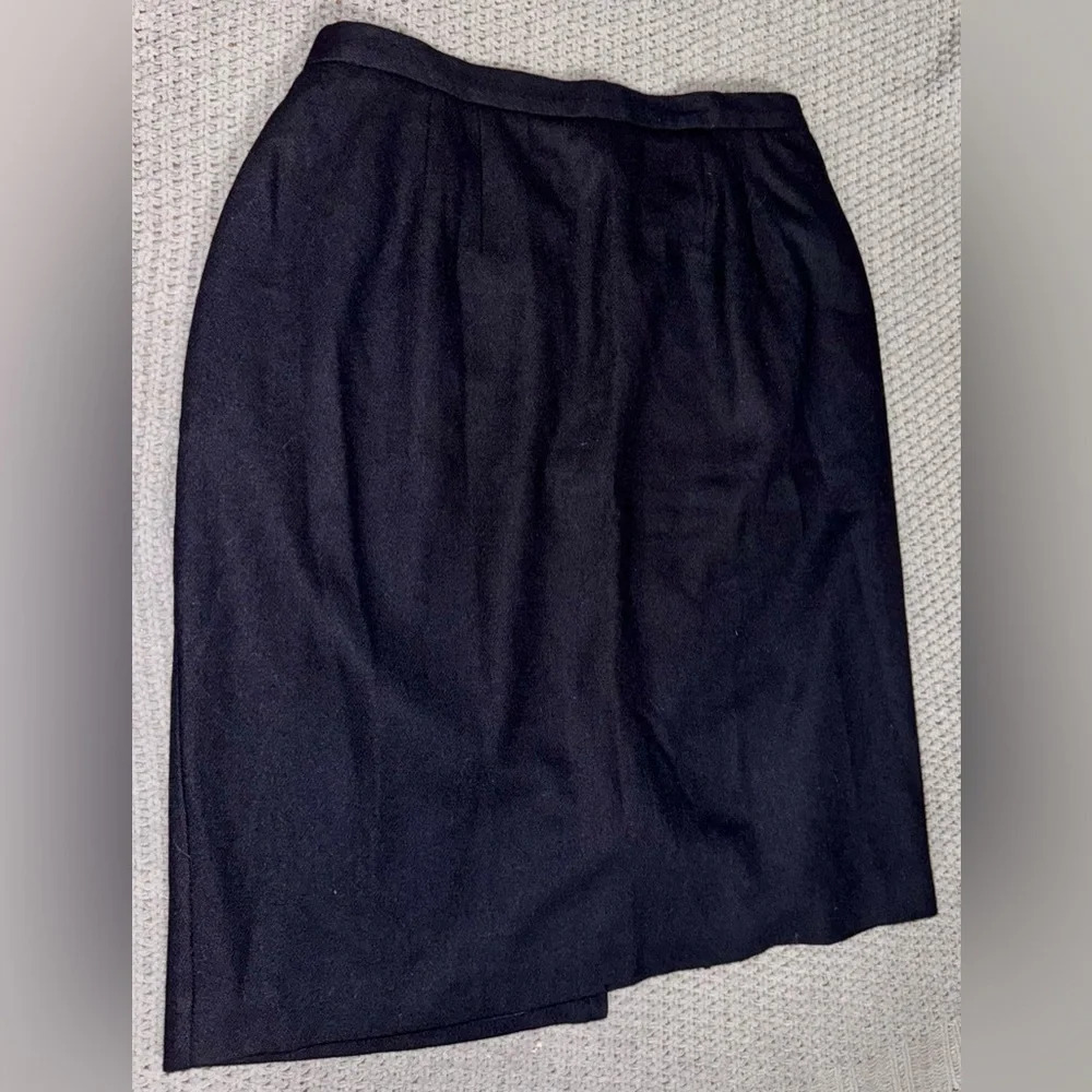 Vintage Worthington Navy Blue 100% Pure Wool Skirt 18W